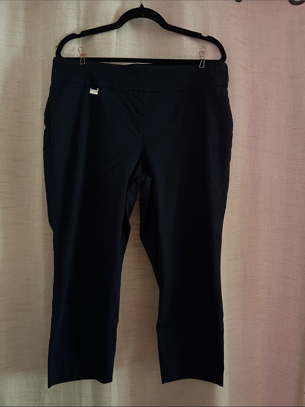 Alfani Navy Cropped Pull-On Capri Pants